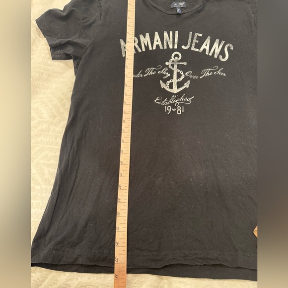Armani Jeans nautical Black T-Shirt anchor - Picture 6 of 7
